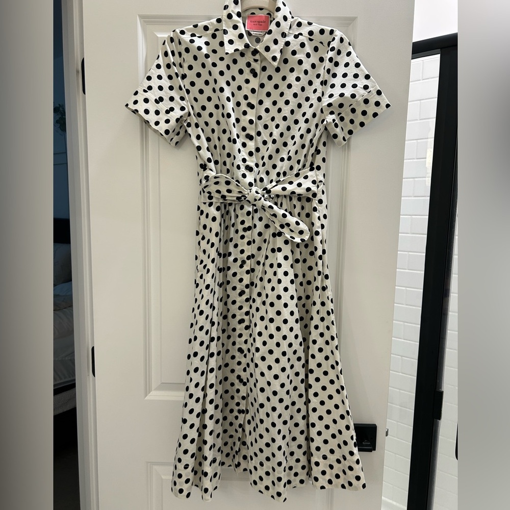 Kate Spade Midi Length Polka Dot Dress